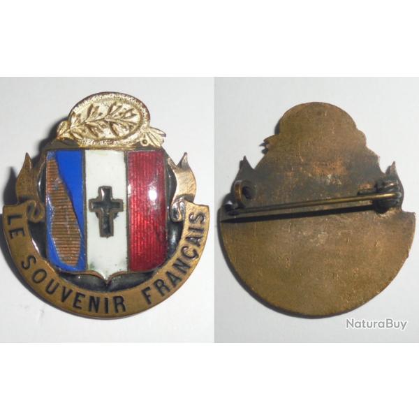 ANCIEN INSIGNE EMAILLE LE SOUVENIR FRANCAIS GRANDE GUERRE 1914-1918 Association