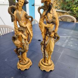 Paire de statues chinoises