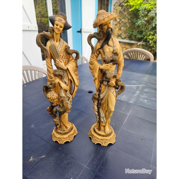 Paire de statues chinoises