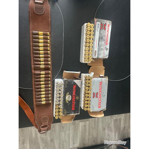 Lot de balle winchester power point calibre 300 wsm total 80 balles en 180gr