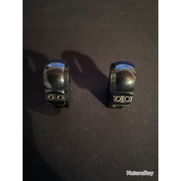 Paire de colliers diam�tre 25,4 mm avec base haute de 22 mm.