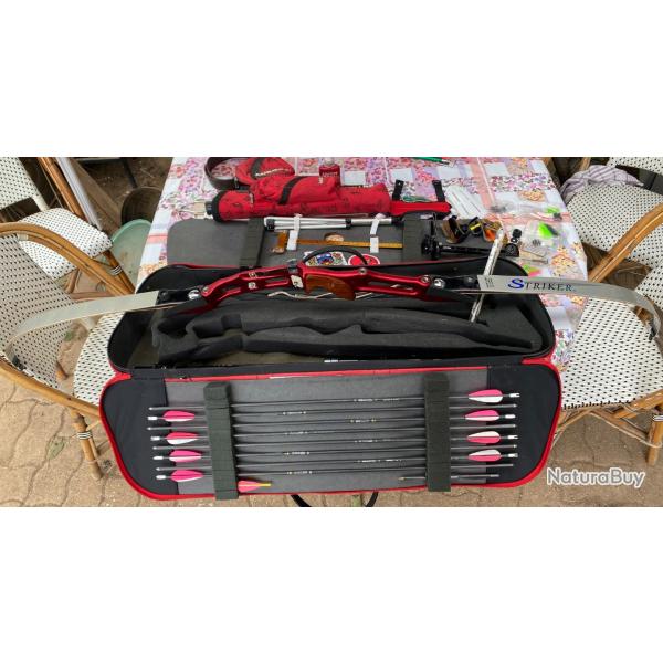 Arc Gaucher Win&Win Complet + Accessoires, Fleches, Carquoi, Viseur, Housse de rangement.