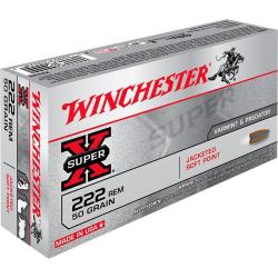 WINCHESTER POWER POINT CAL 222 REM  50 GRAIN  BOITE DE 20