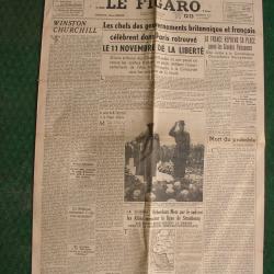 WW2 FRANCE JOURNAL FRANCAIS " LE FIGARO 12/13 NOVEMBRE 1944 " &Eacute;POQUE LIB&Eacute;RATION (39-45)