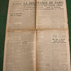 WW2 FRANCE JOURNAL FRANCAIS " LE FIGARO 23 AOUT 1944 ' &Eacute;POQUE LIB&Eacute;RATION DE PARIS (39-45)