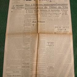 WW2 FRANCE JOURNAL FRANCAIS " LE FIGARO 25 AOUT 1944 ' &Eacute;POQUE LIB&Eacute;RATION DE PARIS (39-45)