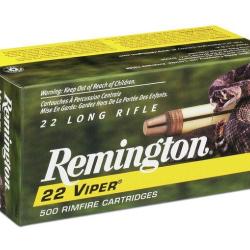 Remington C/22lr 22 Viper Hyper Velocity 36 grains ogive Viper conique cuivr&eacute;e 500