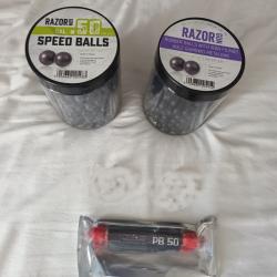 munitions calibre 50 PB50 et nombreuse billes