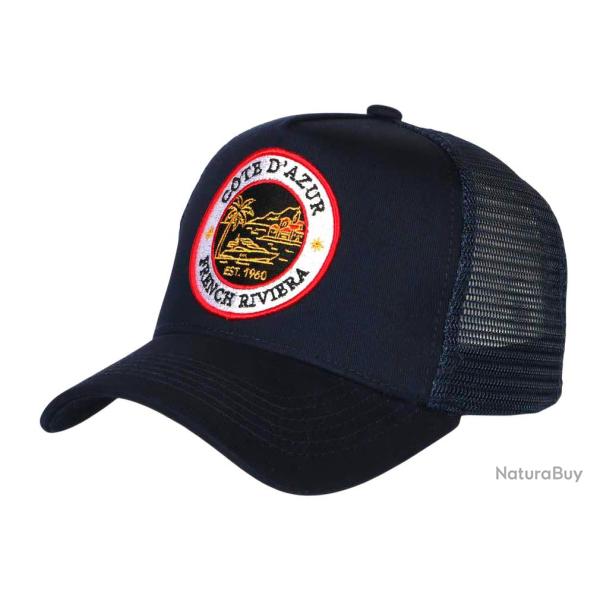 Casquette C�te d'Azur Bleu Marine French Riviera Style Yacht Club Trucker Taille unique Bleu