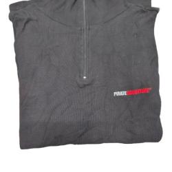Polo Noir PIRATE - Taille XL (Manche Longue)