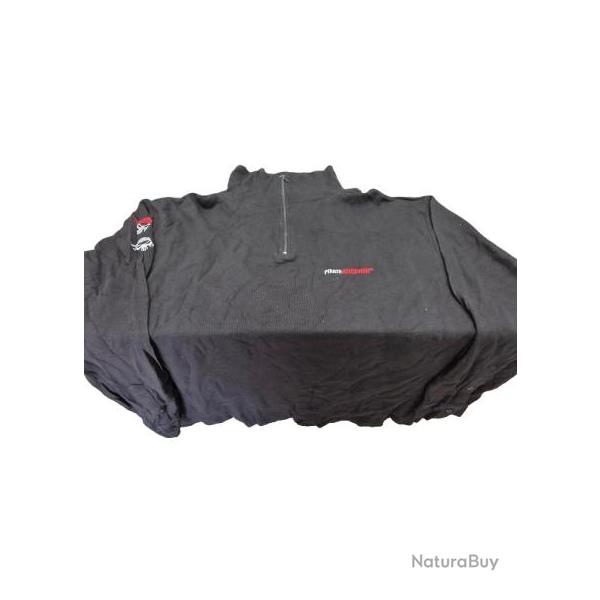 Polo Noir PIRATE - Taille XL (Manche Longue)