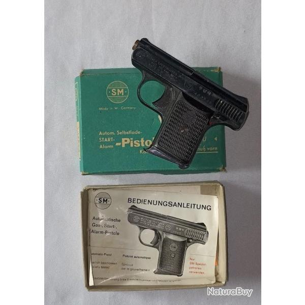 Petit pistolet automatique d'alarme SM 8mm � blanc vintage