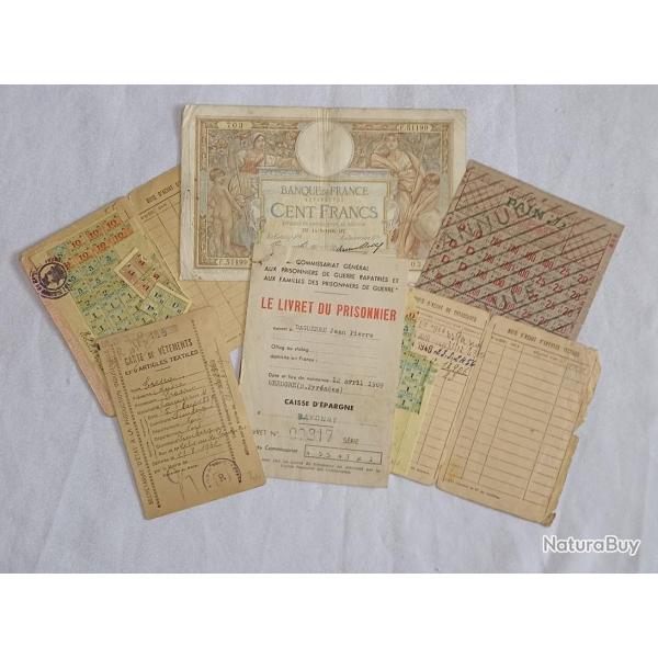 Prisonnier de Guerre tickets de rationnement guerre 39/45 WW2