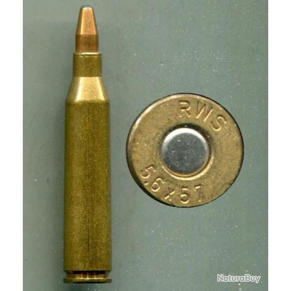 5.6 x 57 - RWS - balle conique en cuivre pointe plomb
