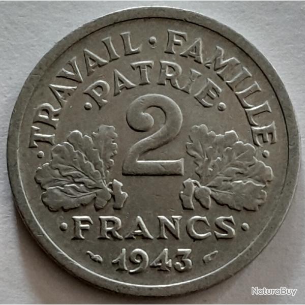 Pi�ce de Monnaie France 2 francs Francisque 1943