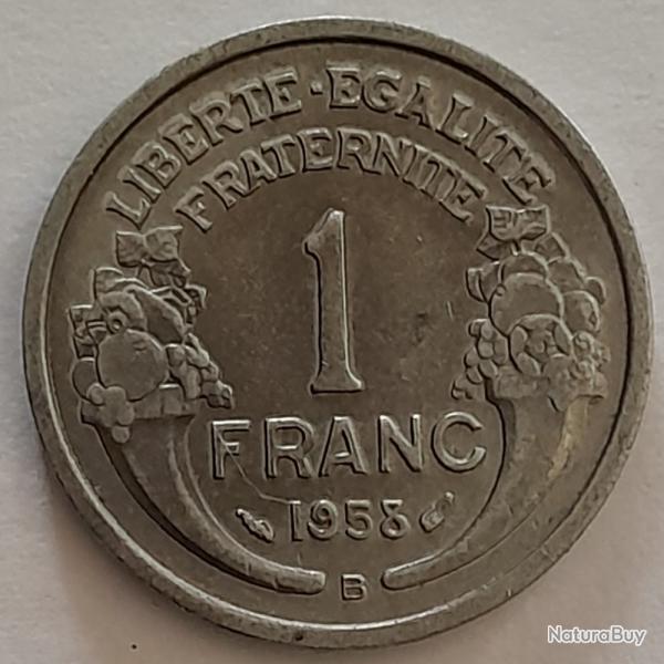 Pi�ce De Monnaie  France 1 franc Morlon Alu 1958 B