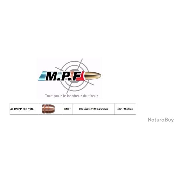 BallesMPFpro 44 RN FP 200 Gr TML �429"  par 500 Projectiles Cuivr�es Sp�ciales TIR WESTERN SPORTIF