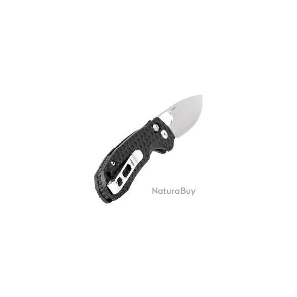 Couteau Honey-Badger Cross-Bolt Drop-Point Med-Large L/R FRN Black Noir