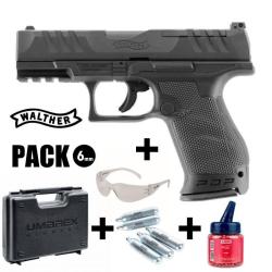 PISTOLET WALTHER PDP COMPACT 4" Black - 6 mm BB CO2 Arme en pack pr&ecirc;t &agrave; jouer
