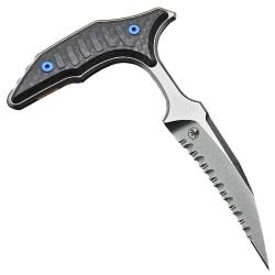 BEE Full Serrated Carbon Fiber Blue Hardware - Microtech / Bastinelli