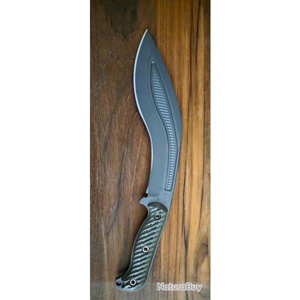 Couteau RMJ Tactical Fixed Blade: Kukri - Tungsten - Dirty Olive - Acier 80CRV2 + �tui cuir