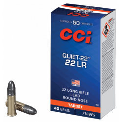 Munitions 22lr CCI Quiet - 40Gr LRN 500 cartouches