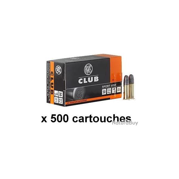 Cartouches RWS 22 LR Club 10 boites ( 500 munitions )