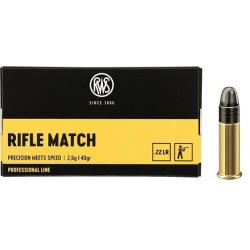 Cartouches RWS 22 LR  Rifle match 20 boites ( 1000 munitions )