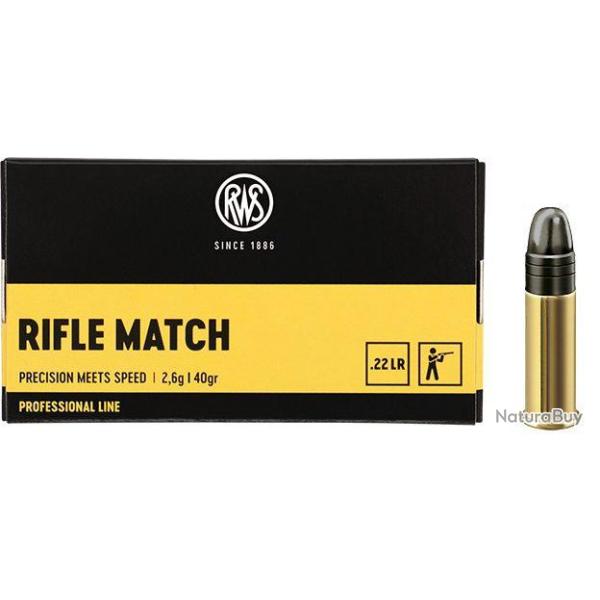 Cartouches RWS 22 LR  Rifle match 20 boites ( 1000 munitions )