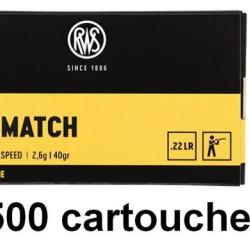 Cartouches RWS 22 LR  Rifle match 10 boites ( 500 munitions )