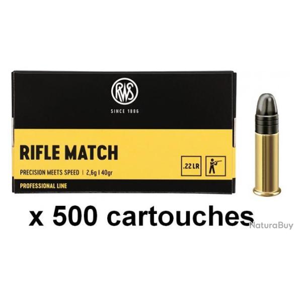 Cartouches RWS 22 LR  Rifle match 10 boites ( 500 munitions )