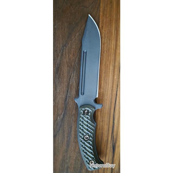 Couteau RMJ Tactical Fixed Blade: Combat Africa - Tungsten - Dirty Olive - Acier 80CRV2
