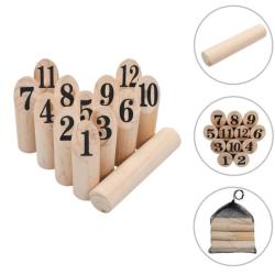 Jeu Kubb &agrave; chiffres bois pin massif ext&eacute;rieur familial