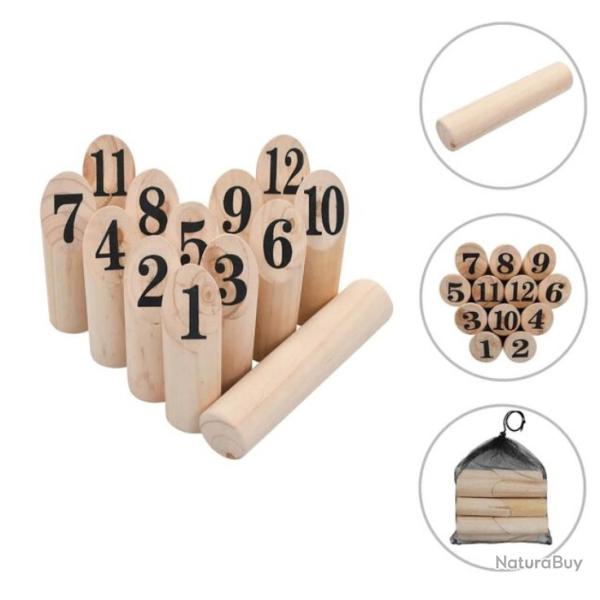Jeu Kubb � chiffres bois pin massif ext�rieur familial