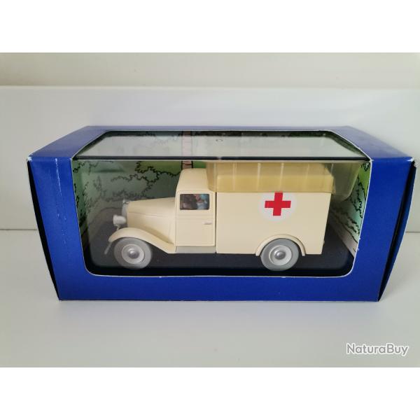 L'ambulance de l'asile des Cigares du Pharaon Tintin Moulinsart