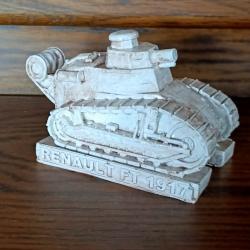 Char Renault FT 17 blanc &agrave; peindre 13 x 8 cm