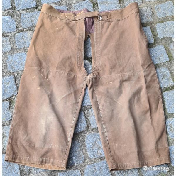 Ancien sur pantalon cuissard MANUFRANCE Chasse grosse toile vintage ann�es 1940
