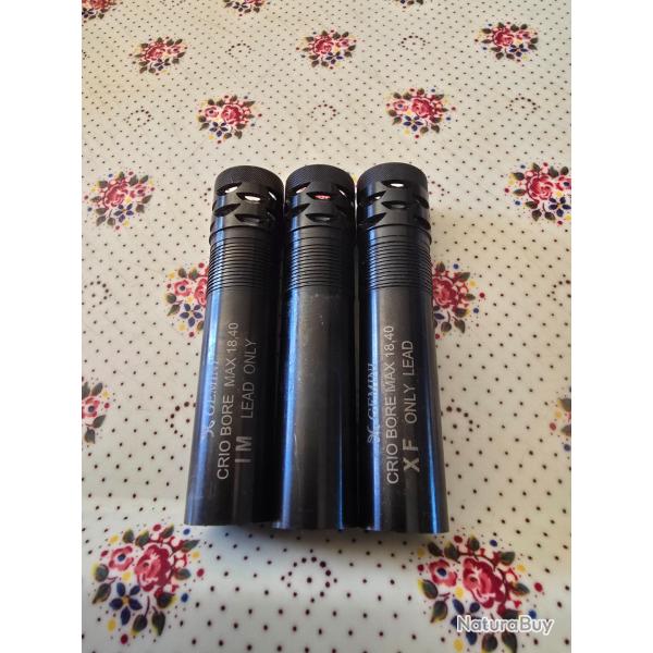 Lot de 3 Chokes GEMINI pour canon crio Bore . Cal/12  1x 3/4  1x full  1x extra full