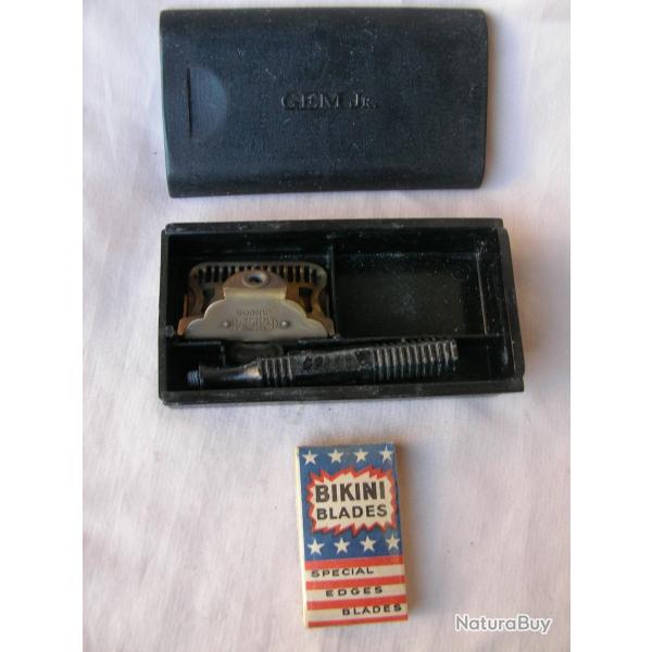 WW2/1 US RASOIR MILITAIRE AM�RICAIN " GEM JUNIOR" DANS SA BO�TE EN PLASTIQUE( 39-45 )