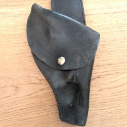 Authentique &Eacute;tui / Holster R&eacute;glementaire Cuir Noir (Type MAC 50 / 35S) - Sans prix de r&eacute;serve !