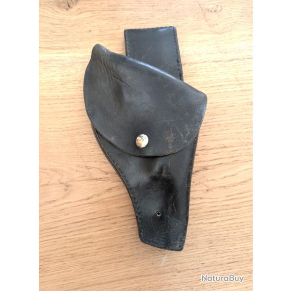Authentique �tui / Holster R�glementaire Cuir Noir (Type MAC 50 / 35S) - Sans prix de r�serve !