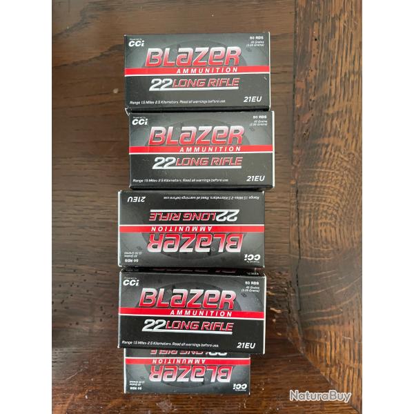 9 Bo�tes de 50 cartouches Blazer .22 Long Rifle (LR) - 40 Grains