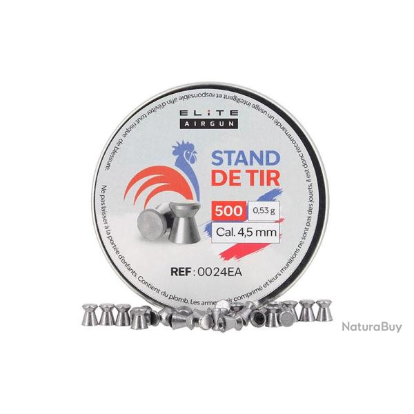 500 Plombs plats Stand de Tir 4.5mm Elite Airgun