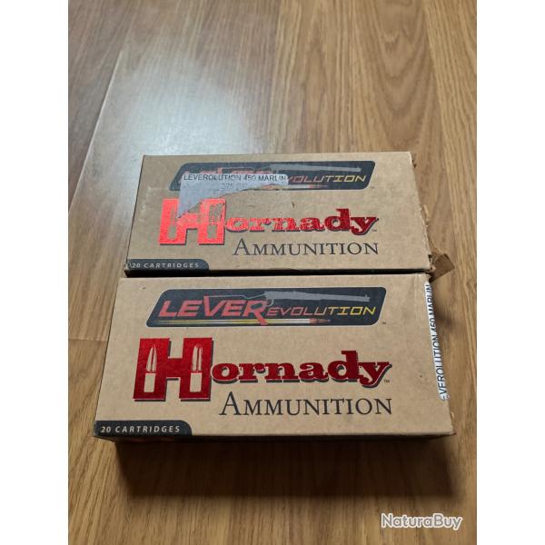 Lot 2 bo�tes neuves hornady 450 marlin levier �volution FTX 325 gr