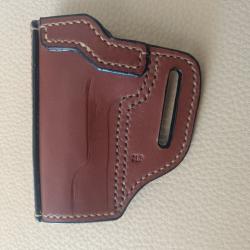 Holster cuir marron, gaucher, OWB, pour colt 1911 A1