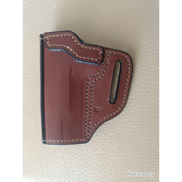 Holster cuir marron, gaucher, OWB, pour colt 1911 A1