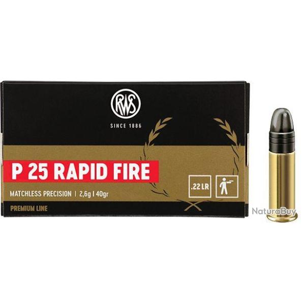 RWS P25 Rapid Fire cal.22lr Premium Line 20 boites ( 1000 munitions )