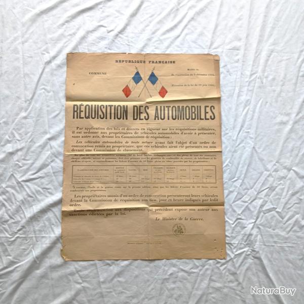 Affiche - FR488781a R�quisition des automobiles