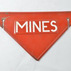 Plaque en t&ocirc;le pr&eacute;vention Danger MINES MINE d&eacute;mineur d&eacute;minage artificier Arm&eacute;e Fran&ccedil;aise Yougoslavie