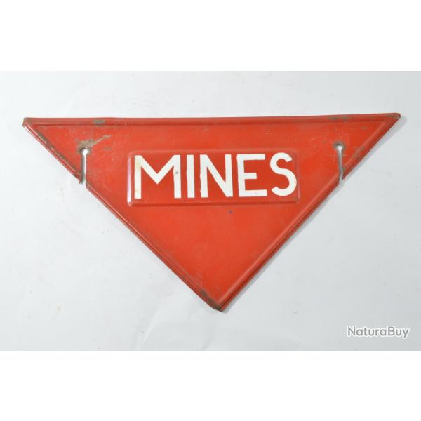 Plaque en t�le pr�vention Danger MINES MINE d�mineur d�minage artificier Arm�e Fran�aise Yougoslavie
